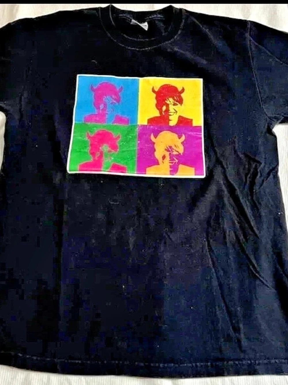 Anti Sarah Palin Warhol Jerzees Color Block Graphic Tee Black Medium Political